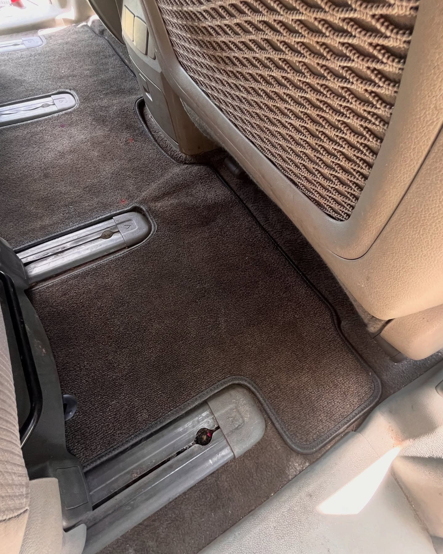 After interior detail — clean, vacuumed carpet in the same vehicle, Cumming GA