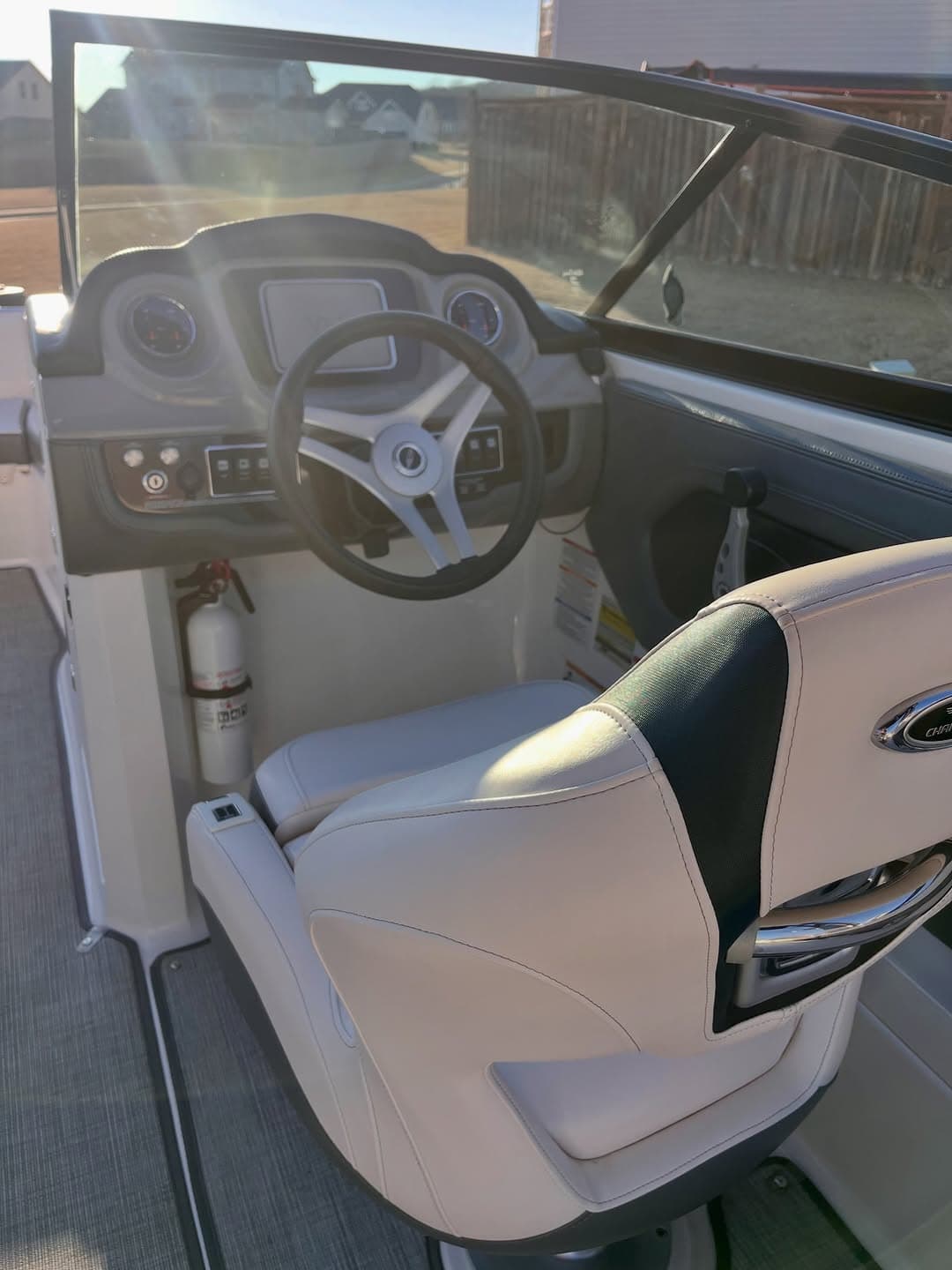 Boat detailing on a boat, Lake Lanier GA