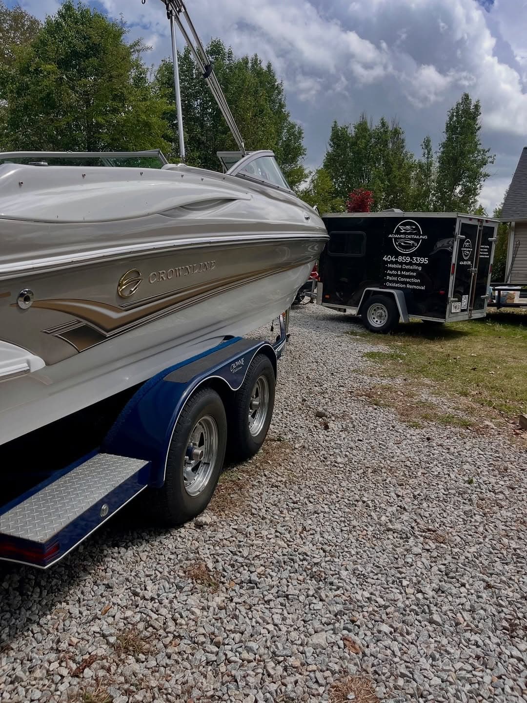 Boat detailing on a boat oxidation, Lake Lanier GA