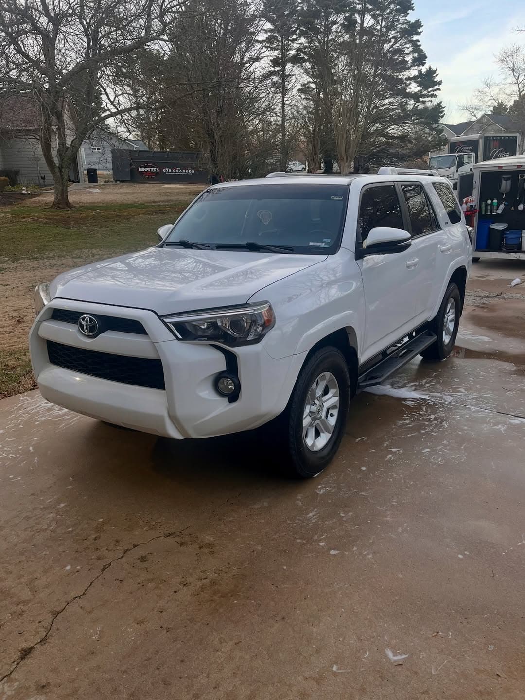 Machine polishing pass during paint correction on a Toyota, Cumming GA