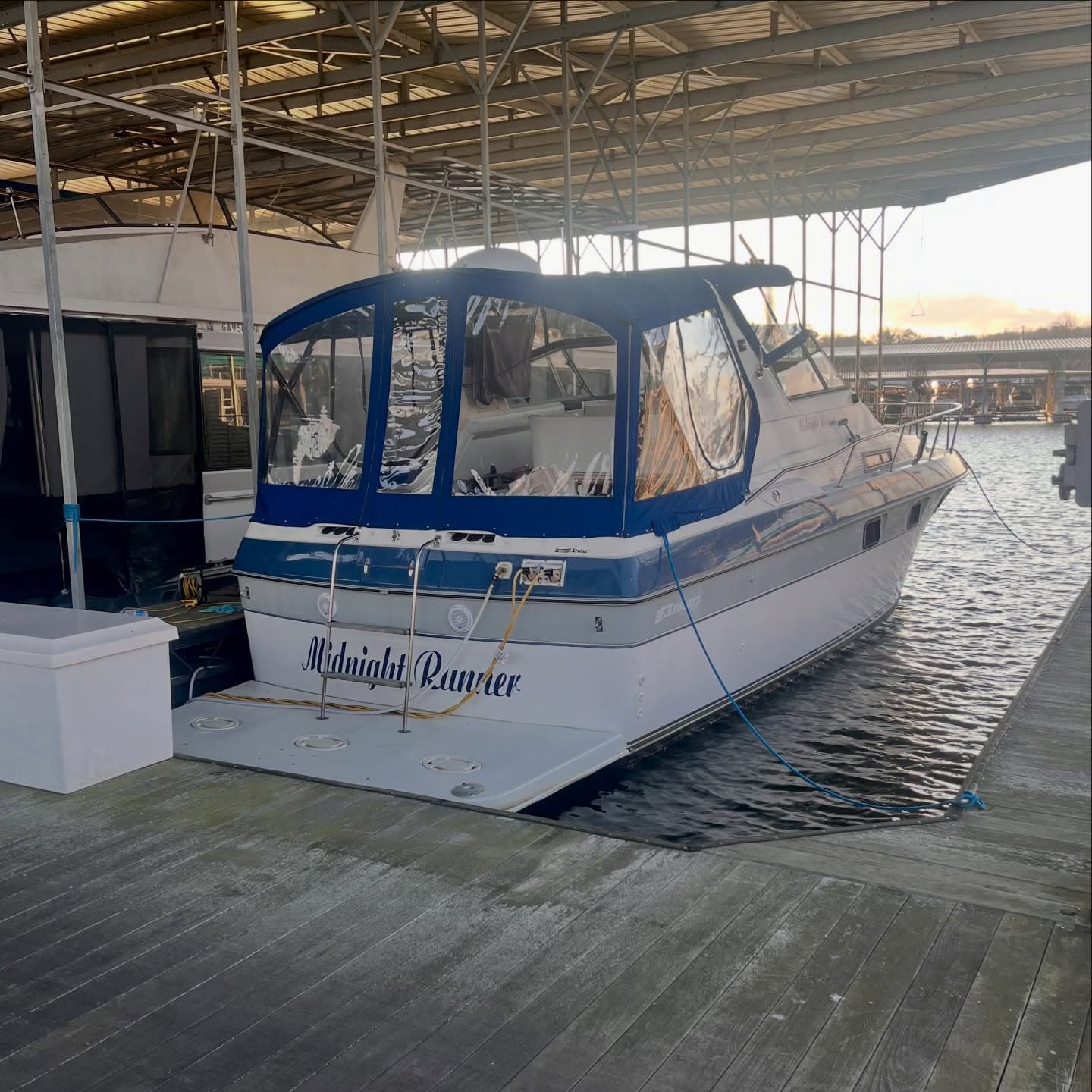 Boat detailed by Adams Detailing at a Lake Lanier marina, GA